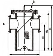 直通籃式過濾器結構示意圖