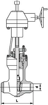 磅級電站閘閥結構示意圖