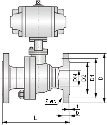 不銹鋼氣動球閥結構示意圖