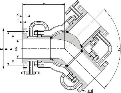 夾套Y型三通球閥結(jié)構(gòu)示意圖