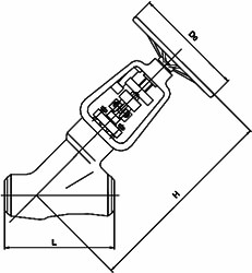 電站Y型截止閥結構示意圖