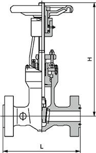 美標電站閘閥結構示意圖