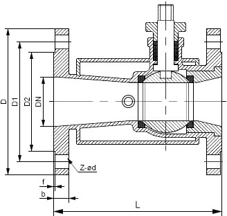 電動(dòng)保溫球閥結(jié)構(gòu)示意圖