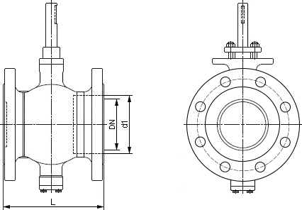 雙相鋼V型球閥結構示意圖